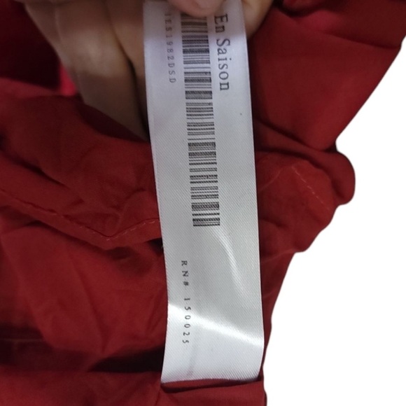 En Saison Red Sleeveless V-Neck Smocked Waist Tiered Ruffle Maxi Dress Size M - Picture 7 of 8